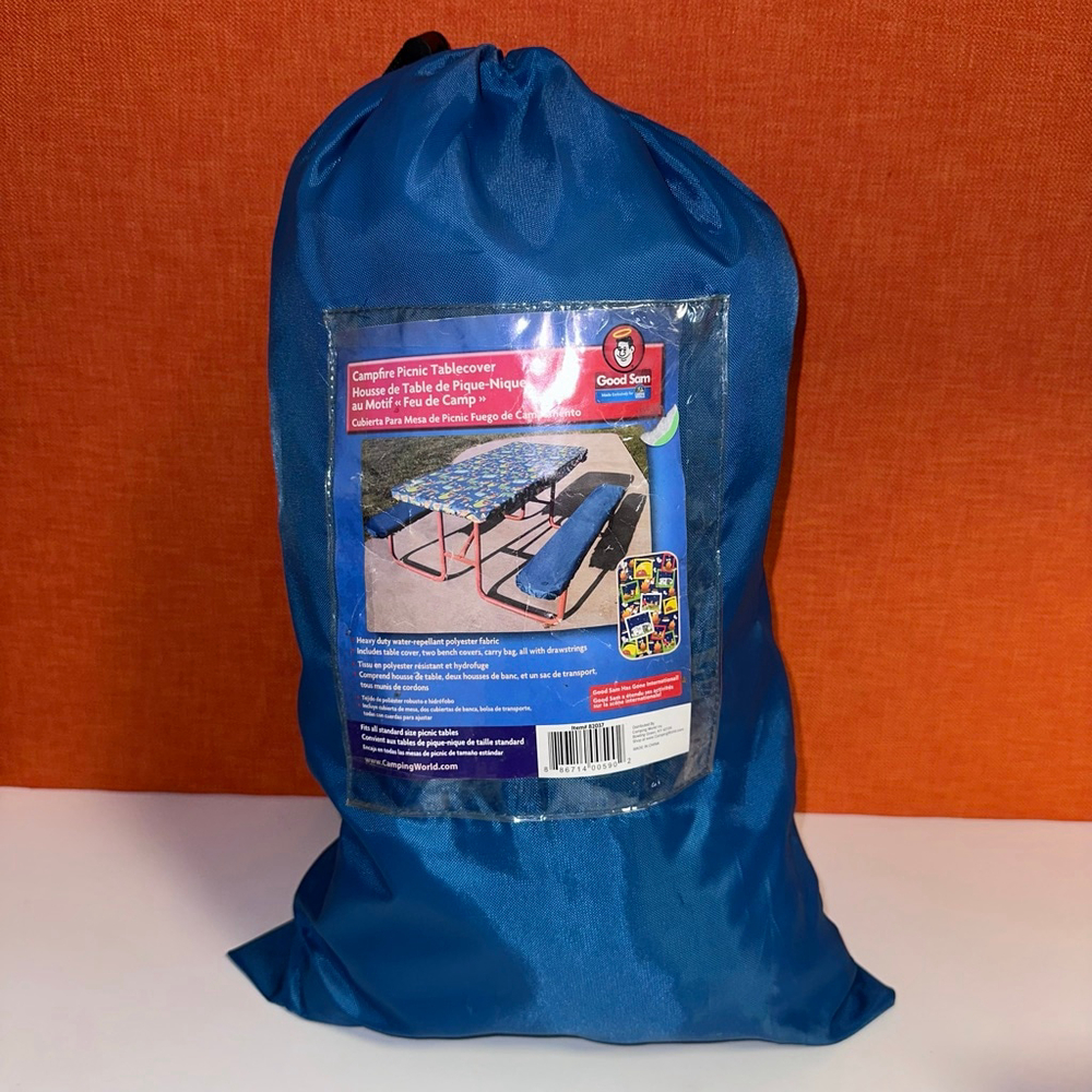 Good Sam Blue Campfire Picnic Tablecover Set One Size Camping